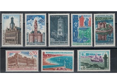 FRANCE 1966-67 Tourist series 8v MNH**