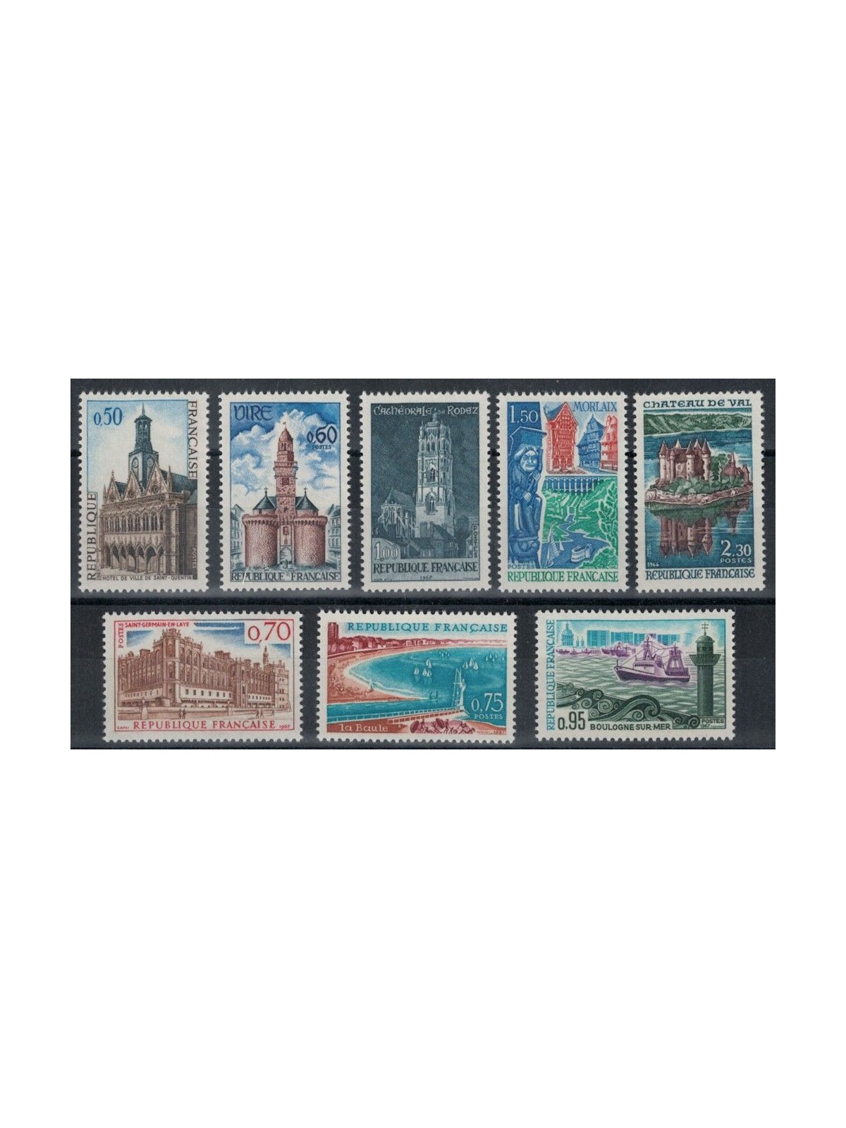 FRANCE 1966-67 Tourist series 8v MNH**