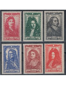 FRANCE 1944 Celebrities of the 17th Century 6v MH*