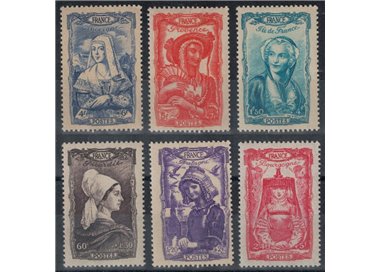 FRANCE 1943 National Relief, Regional Costumes 6v MH*