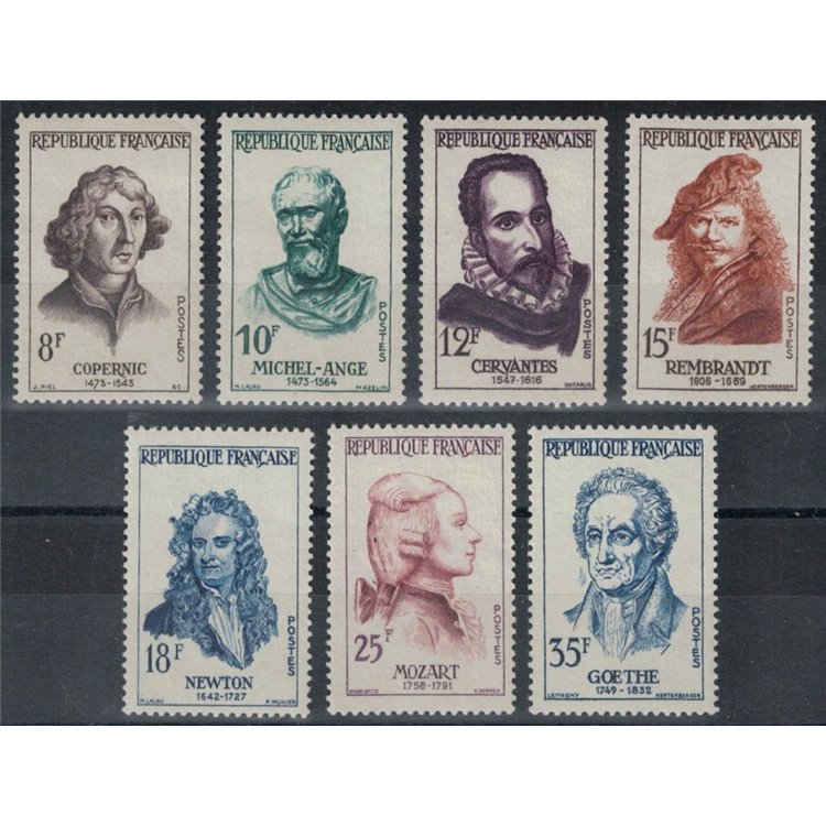 FRANCIA 1957 Celebrità straniere 7v MNH**