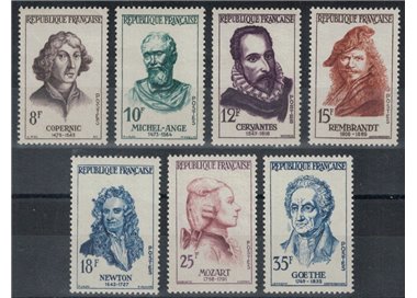 FRANCIA 1957 Celebrità straniere 7v MNH**