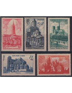 FRANCIA 1947 Cattedrali di Francia 5v MH*