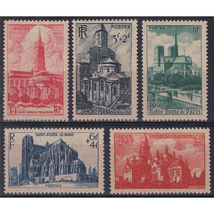 FRANCE 1947 Cathedrals of France 5v MH*