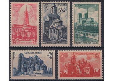 FRANCE 1947 Cathedrals of France 5v MH*