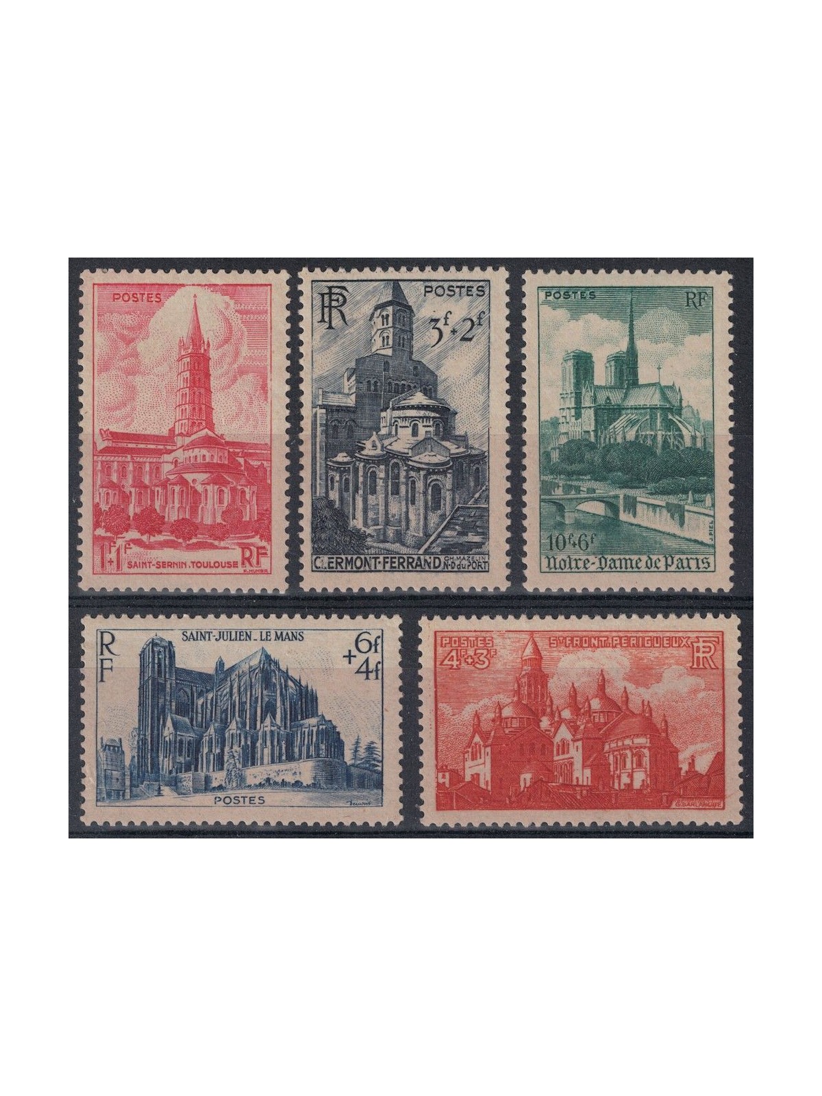 FRANCIA 1947 Cattedrali di Francia 5v MH*