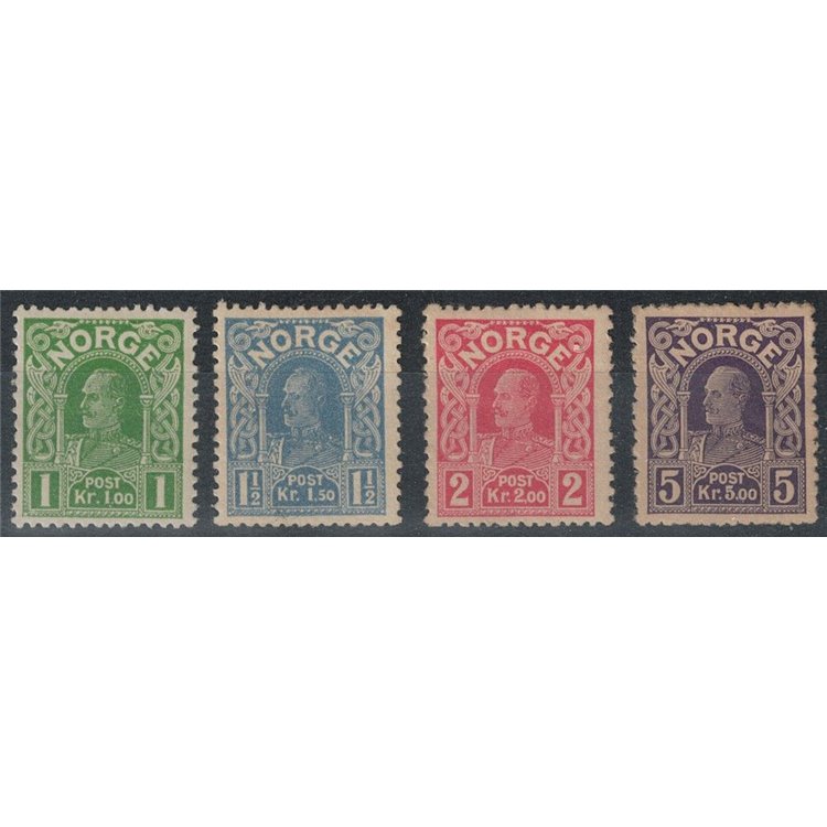 NORWAY 1910-18 Effigy of King Haakon VII 4v MH*