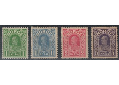 NORWAY 1910-18 Effigy of King Haakon VII 4v MH*