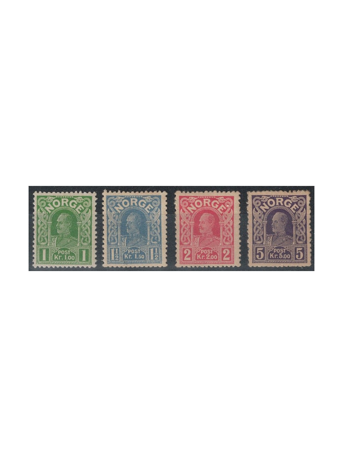 NORVEGIA 1910-18 Effigie di Re Haakon VII 4v MH*