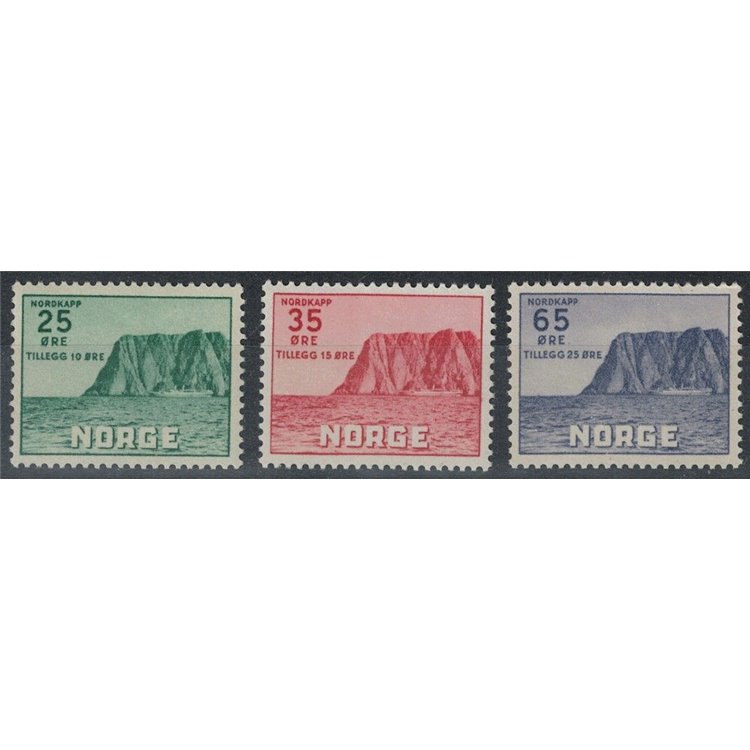 NORVEGIA 1957 Capo Nord, 5ª serie 3v MH*