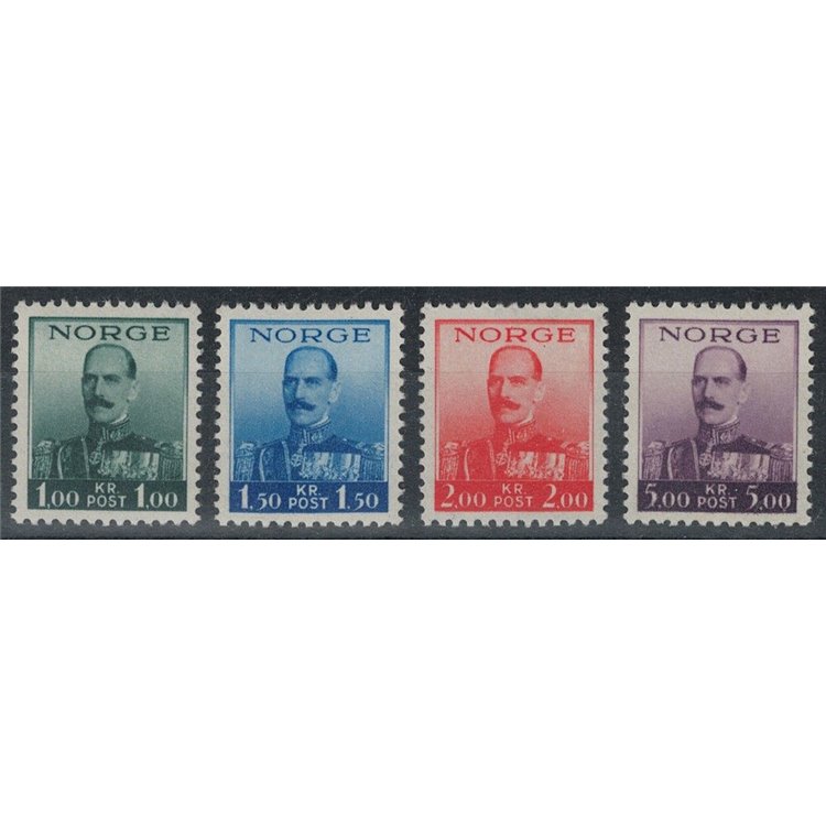 NORWAY 1937-38 Effigy of King Haakon VII 4v MNH**