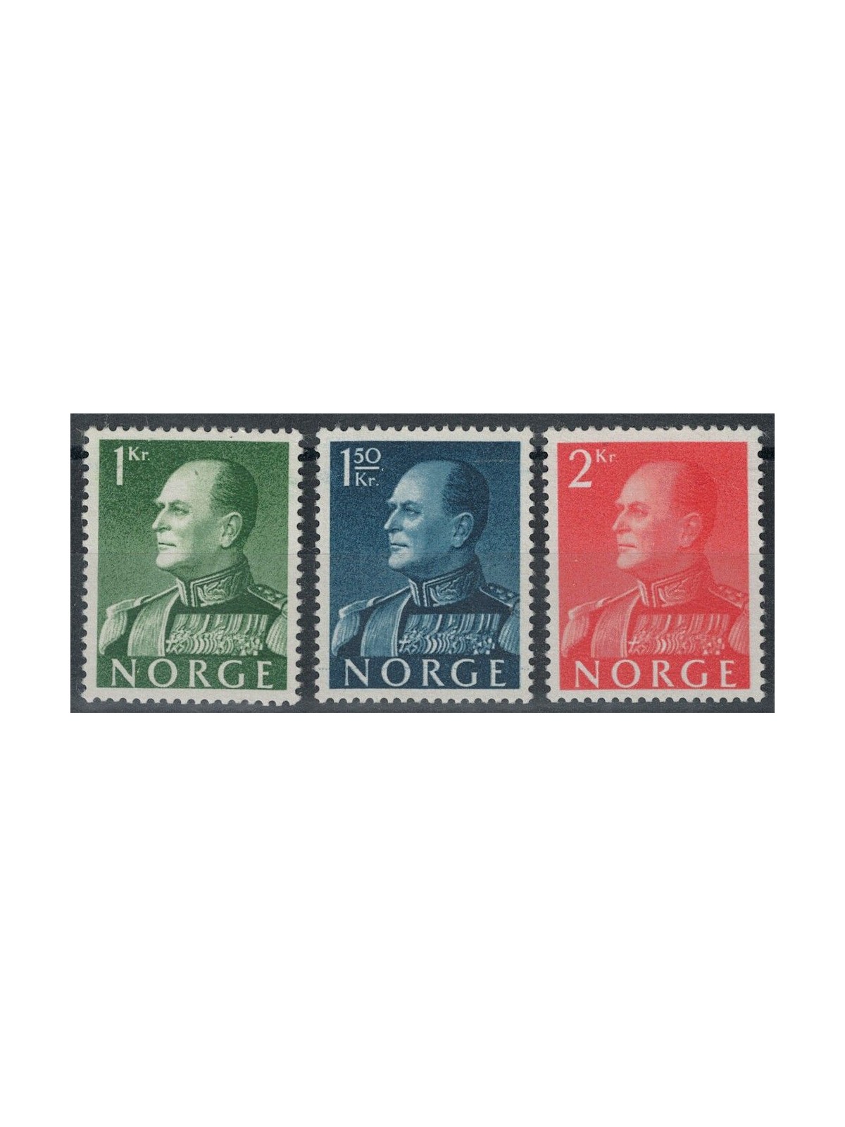 NORVEGIA 1969 Effigie di Re Olav V 3v MNH**