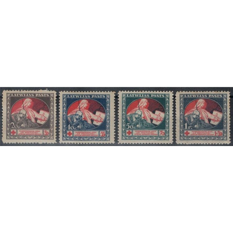 LETTONIA 1920 Pro Croce Rossa 4v MH*