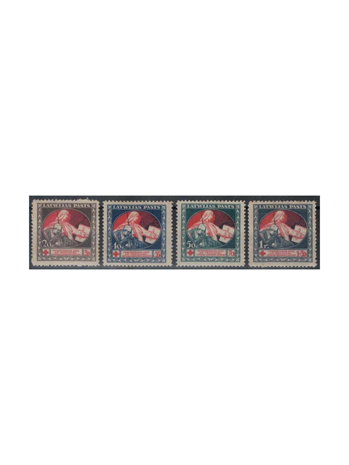 LETTONIA 1920 Pro Croce Rossa 4v MH*