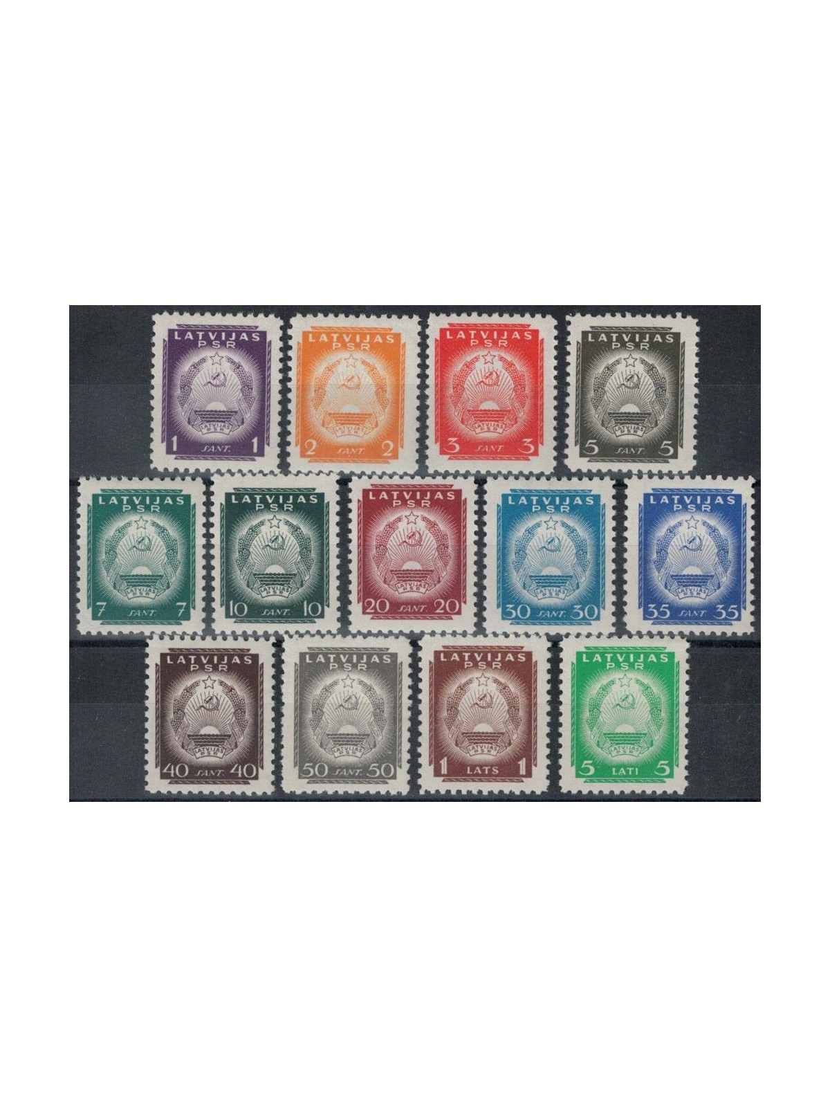 LATVIA 1940 Coat of arms 13v MNH**