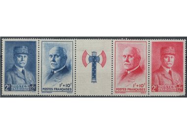 FRANCIA 1943 Soccorso Nazionale, Maresciallo Pétain 4v MNH**
