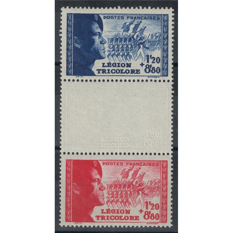 FRANCE 1942 Tricolour Legion 2v approx MNH**