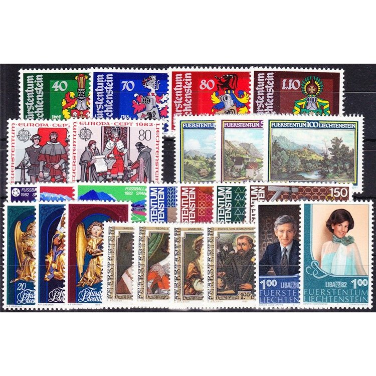 LIECHTENSTEIN 1982 Complete Year 25v MNH**