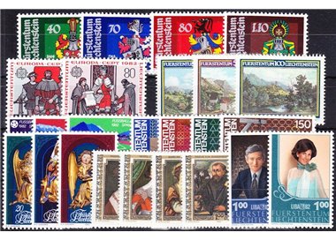 LIECHTENSTEIN 1982 Complete Year 25v MNH**