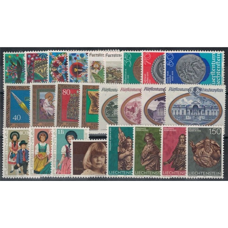 LIECHTENSTEIN 1977 Complete Year 25v MNH**