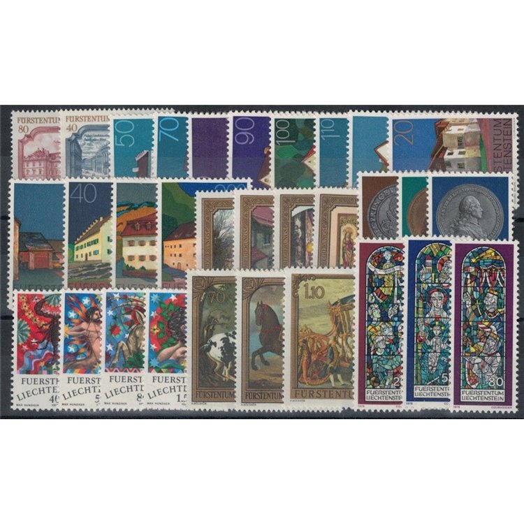 LIECHTENSTEIN 1978 Complete Year 31v MNH**