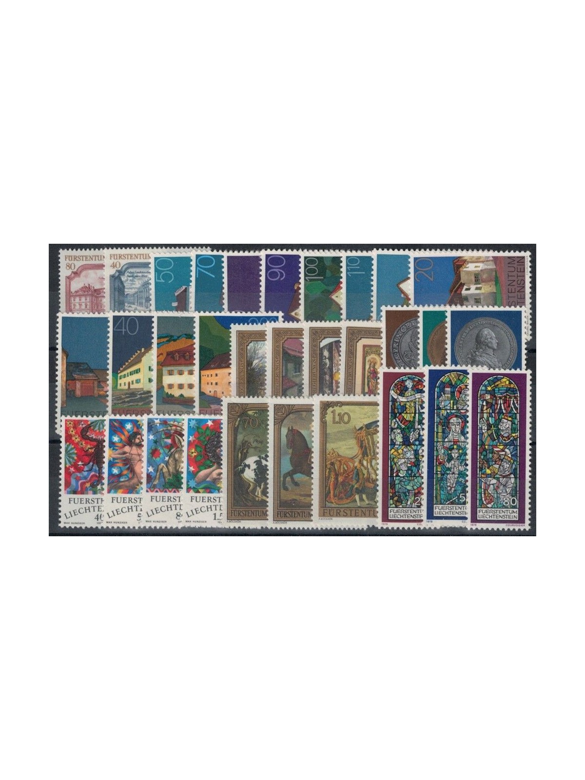 LIECHTENSTEIN 1978 Complete Year 31v MNH**