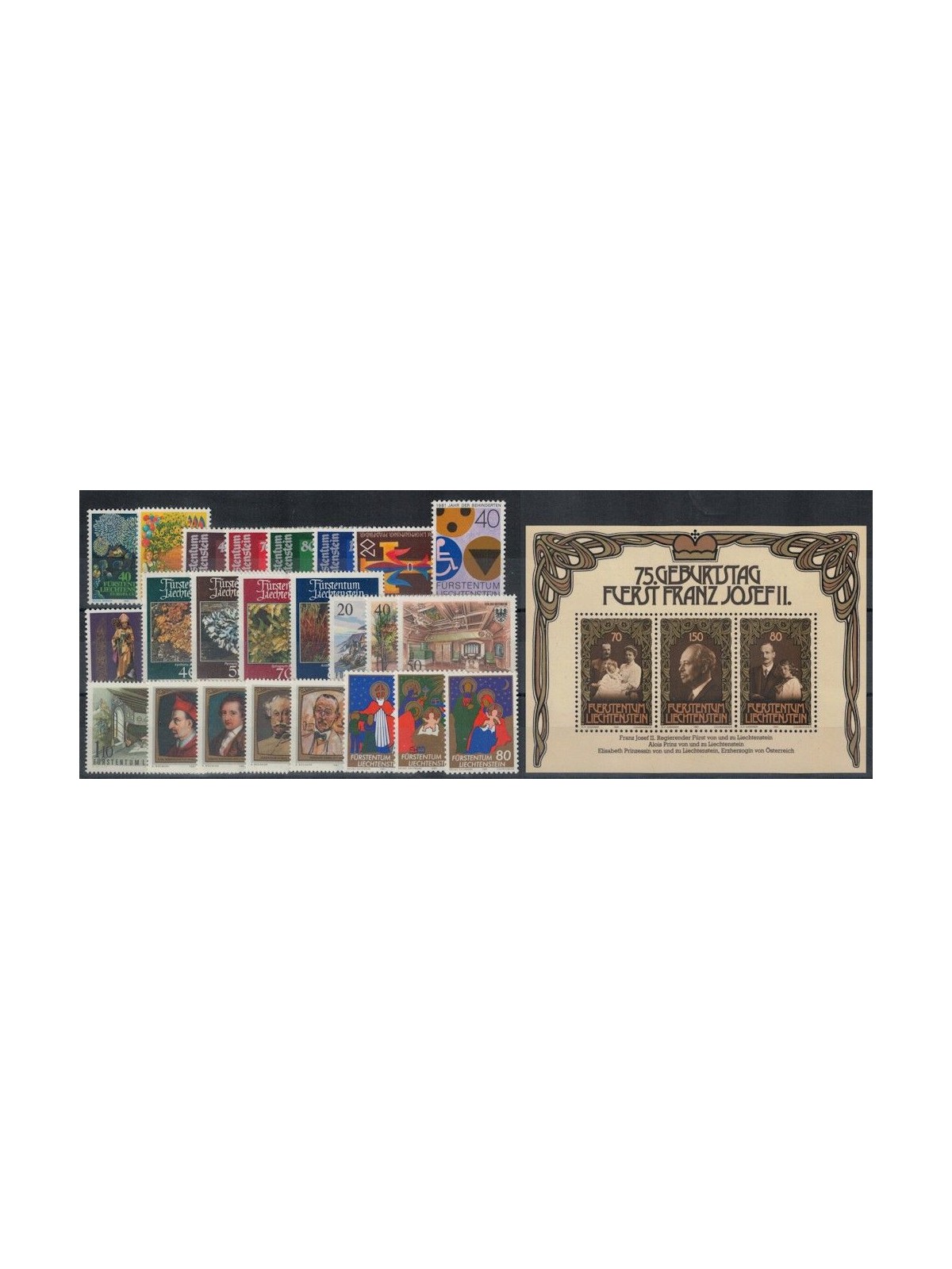 LIECHTENSTEIN 1981 Complete Year 24v + 1 s/s MNH**