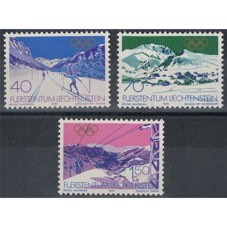 LIECHTENSTEIN 1979 Giochi olimpici invernali 3v MNH**