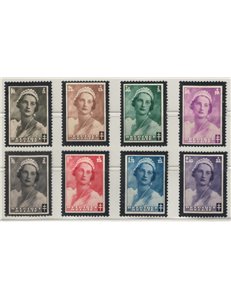 BELGIO 1935 Lutto Regina Astrid 8v MNH**