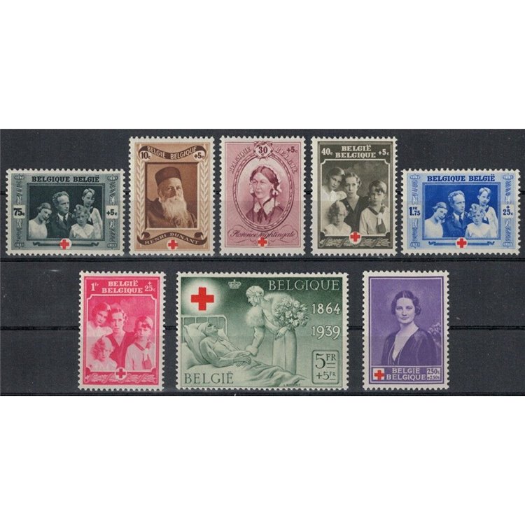 BELGIUM 1939 Red Cross 8v MNH**