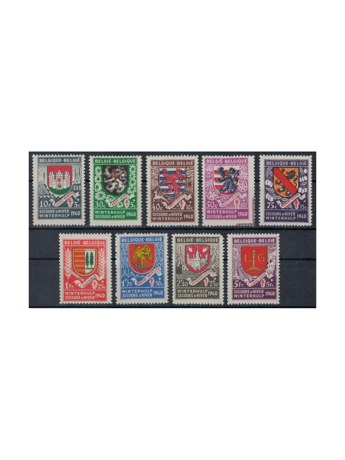 BELGIO 1941 Soccorso invernale, Stemmi 9v MNH**