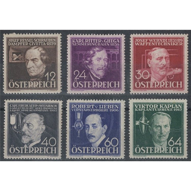 AUSTRIA 1936 Technicians and inventors 6v MNH**