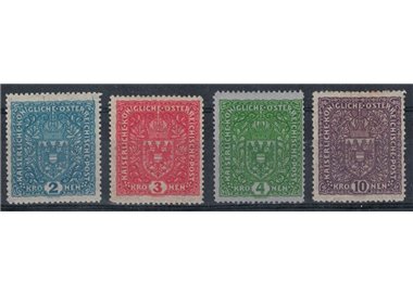 AUSTRIA 1916-18 Franz Joseph I, high values 4v MH*
