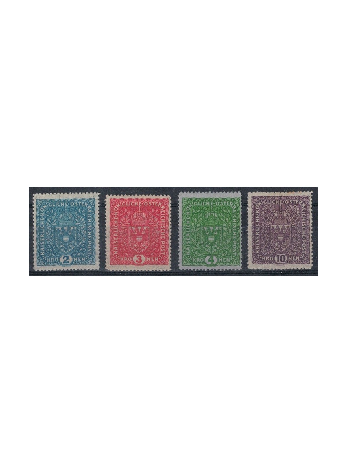 AUSTRIA 1916-18 Franz Joseph I, high values 4v MH*