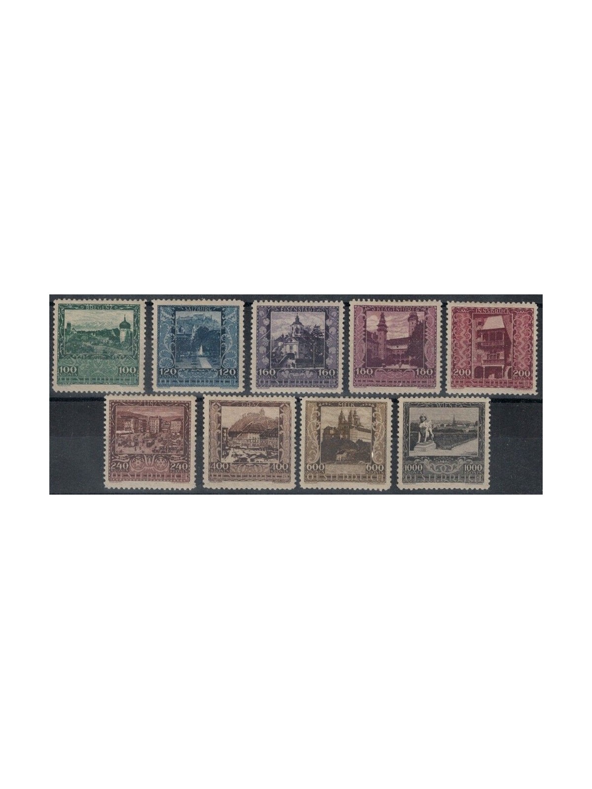 AUSTRIA 1923 Views 9v MH*