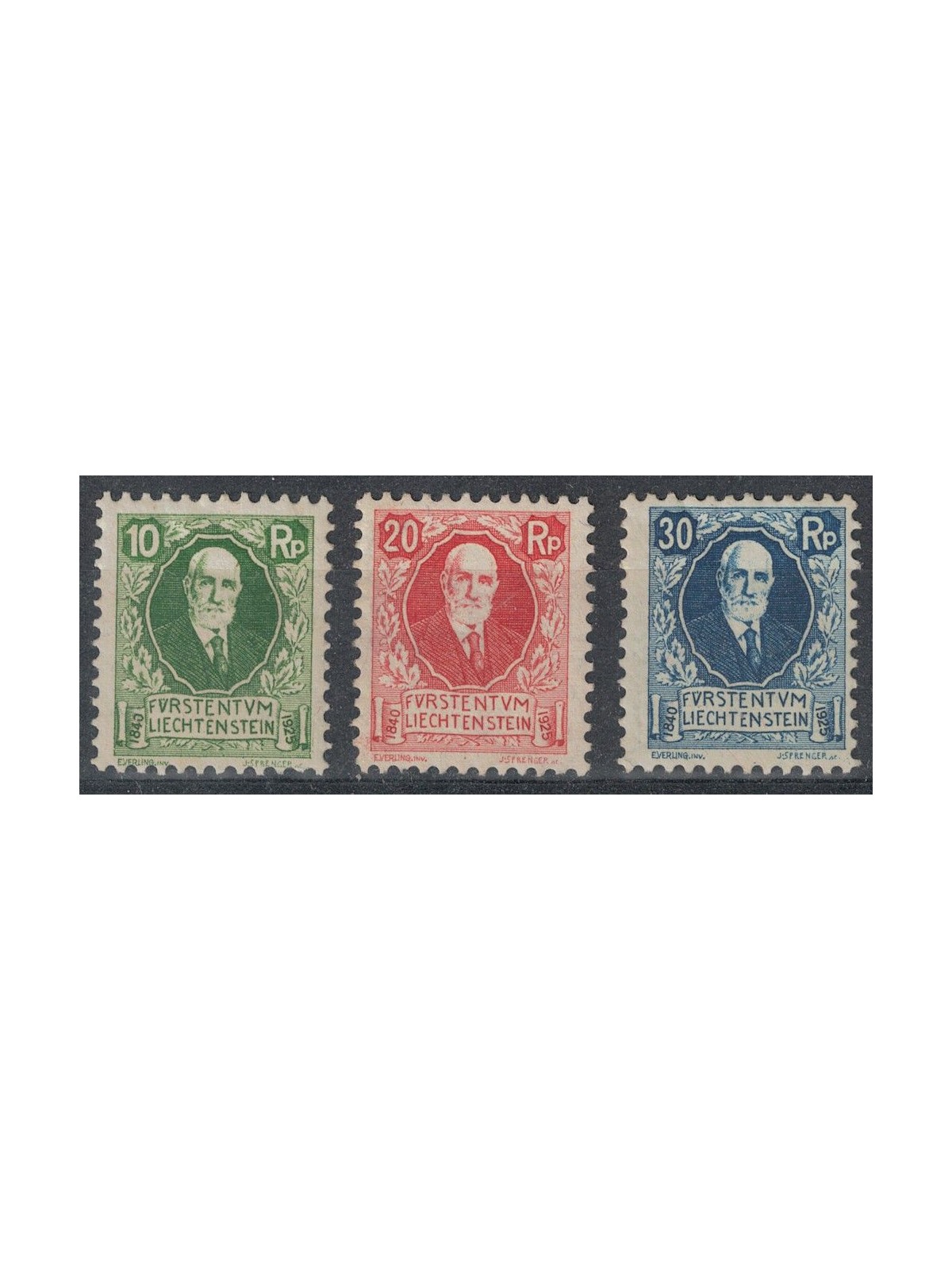 LIECHTENSTEIN 1925 Birthday of Prince John II 3v MH*