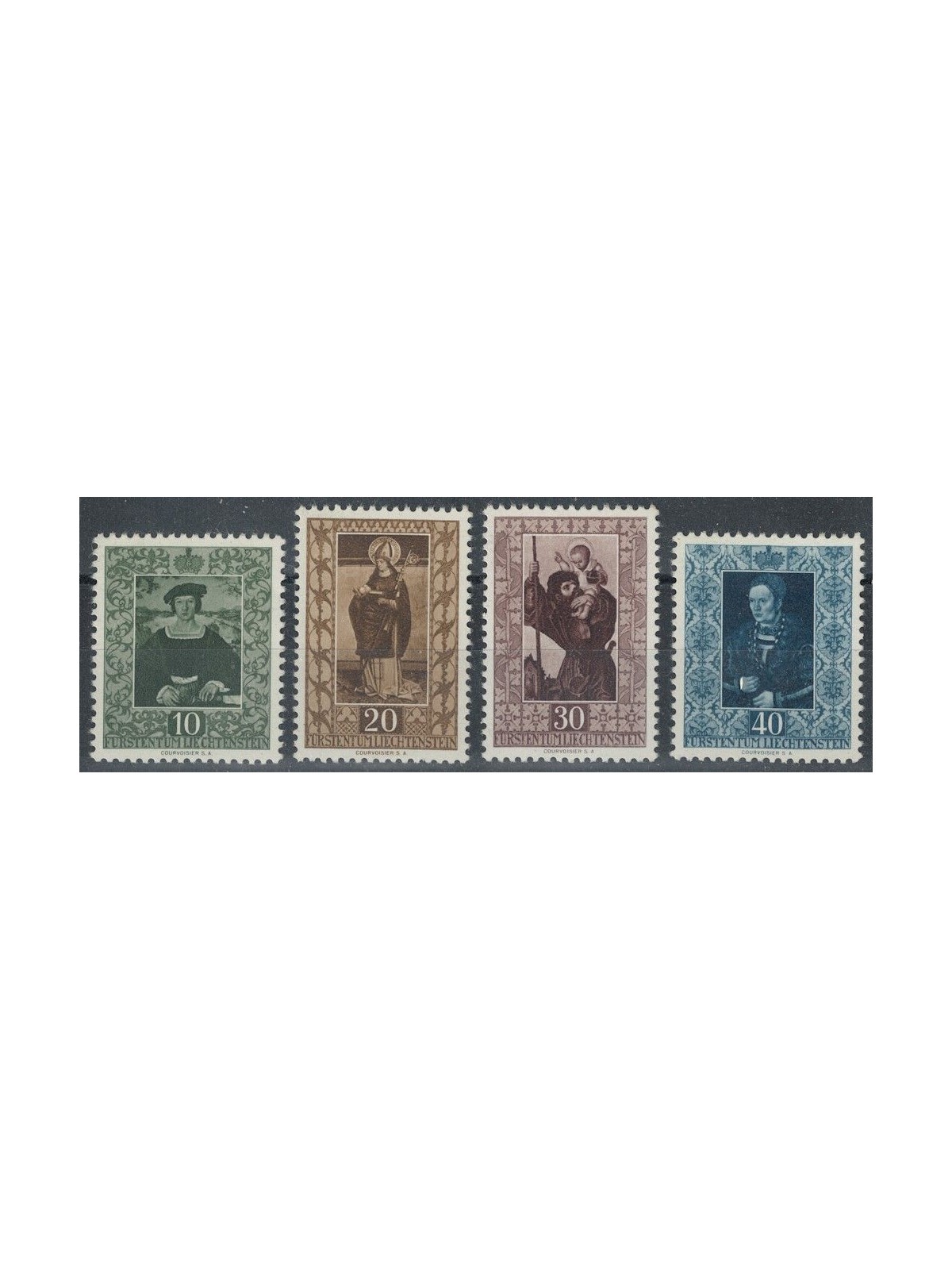 LIECHTENSTEIN 1953 Quadri della Galleria del Principato 4v MH*