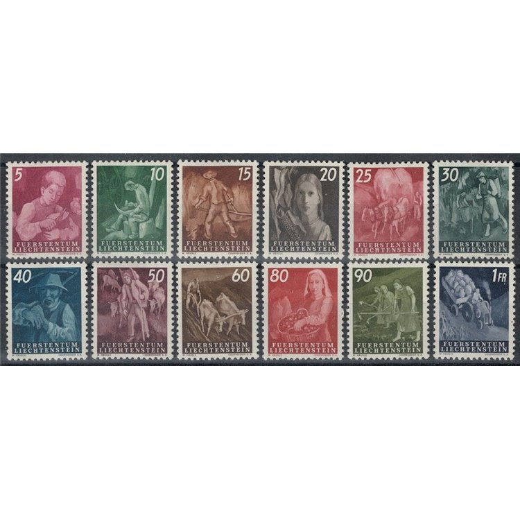 LIECHTENSTEIN 1951 Subjects of Peasant Life 12v MH*