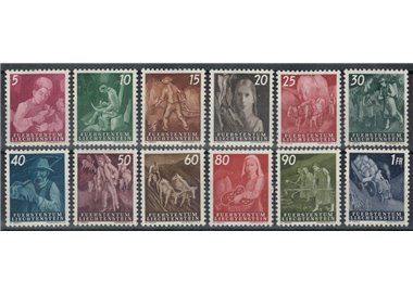LIECHTENSTEIN 1951 Subjects of Peasant Life 12v MH*