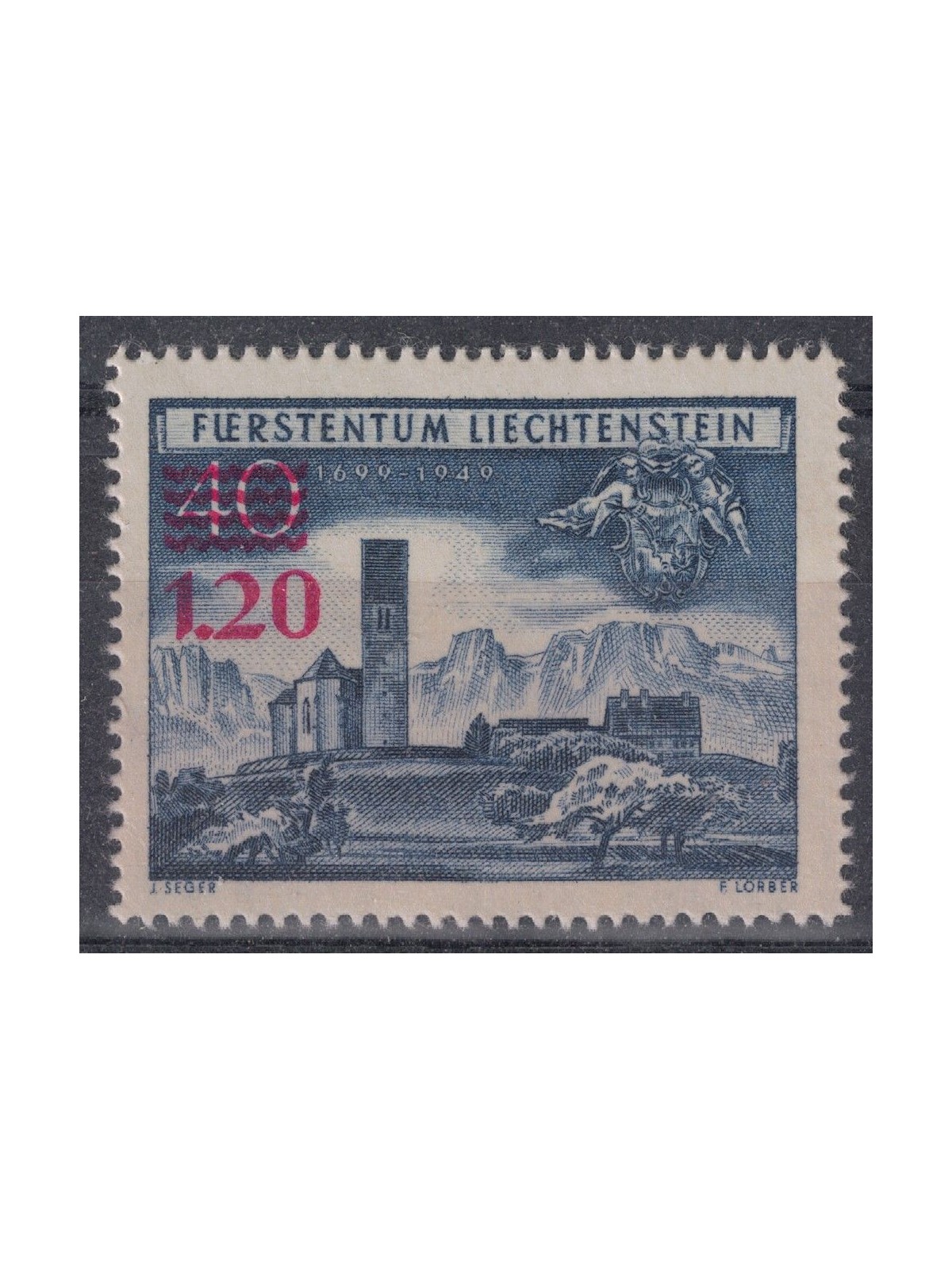 LIECHTENSTEIN 1952 Annexation of Schellenberg overprinted MNH**
