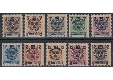 SWEDEN 1918 Pro Militia Territoriale overprinted 10v MH*