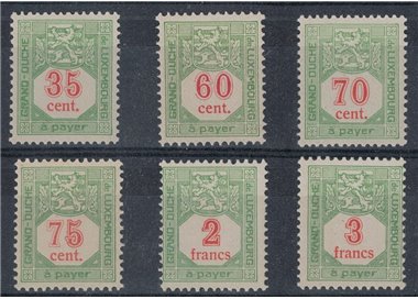 LUSSEMBURGO 1928-35 Segnatasse 6v MNH**
