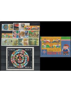 MALTA 1993 Annata completa 18v + 2 BF MNH**