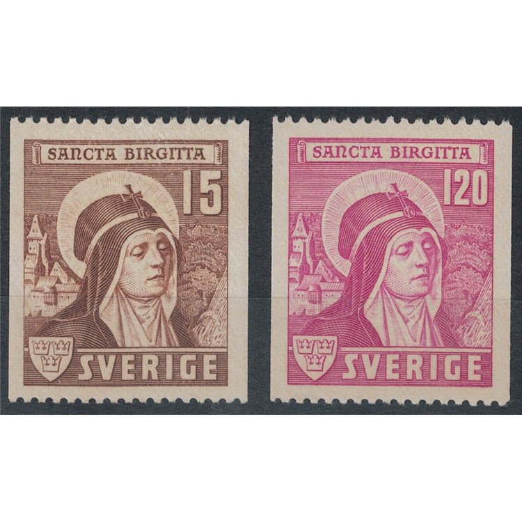 SVEZIA 1941 In onore di Santa Brigida 2v MNH**
