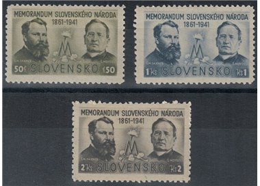 SLOVACCHIA 1941 Memorandum a Francesco Giuseppe 3v MNH**