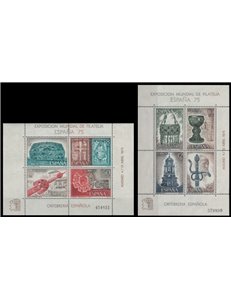 SPAGNA 1975 Esposizione di filatelia 2 BF MNH**