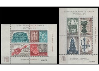 SPAGNA 1975 Esposizione di filatelia 2 BF MNH**