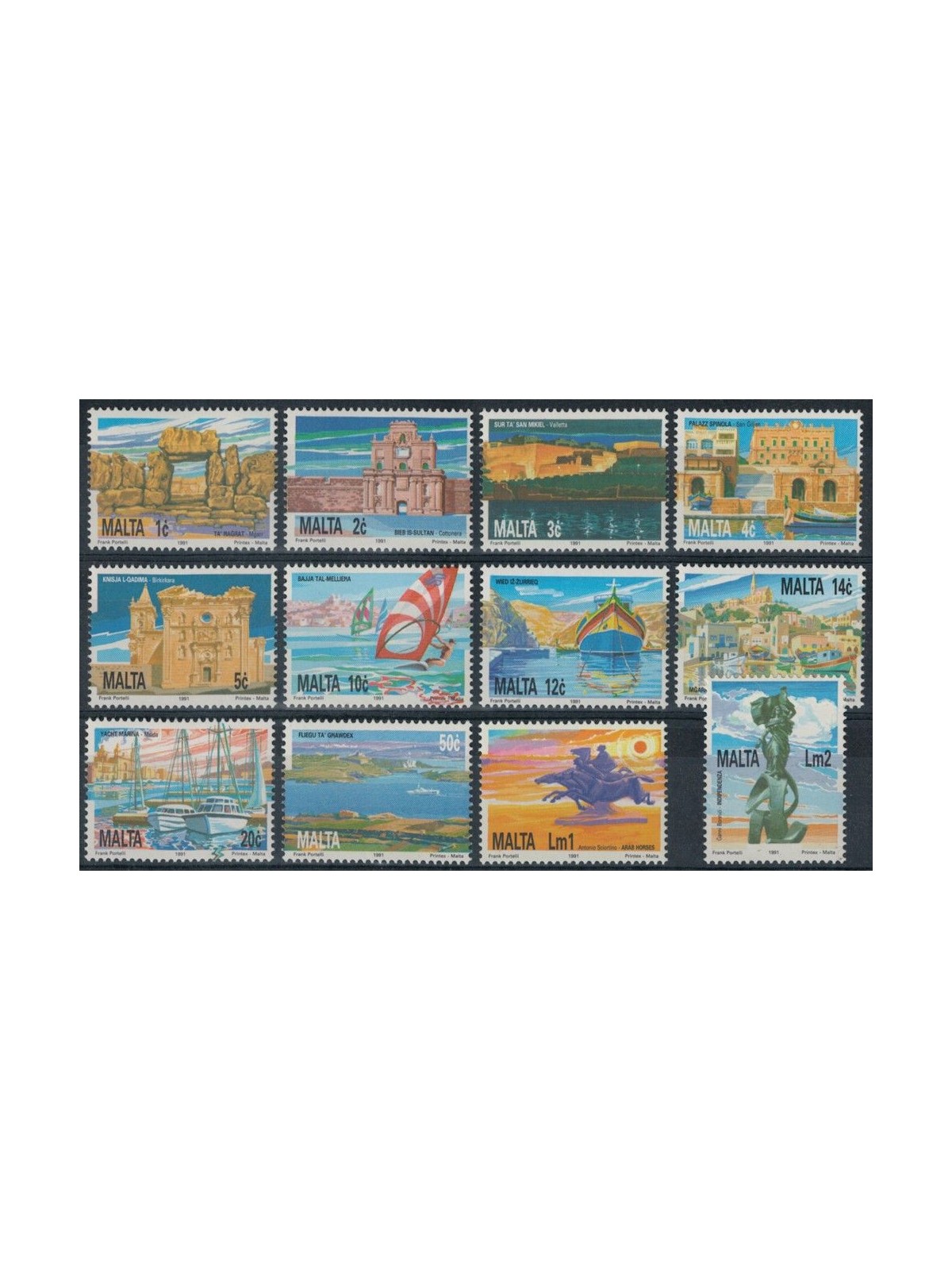 MALTA 1991 Monumenti, paesaggi e opere d'arte 12v MNH**