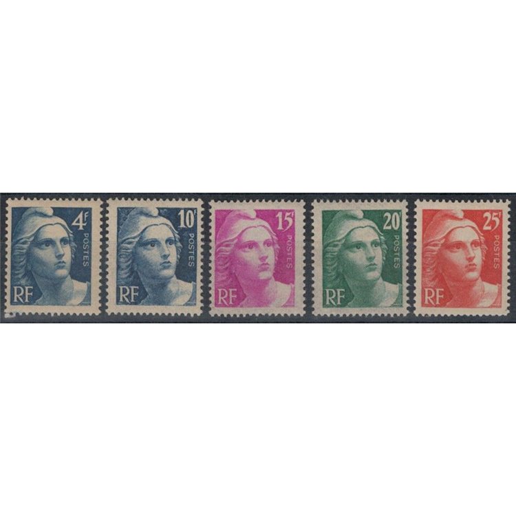 FRANCE 1945-46 Marianne of Gandon 5v MNH**