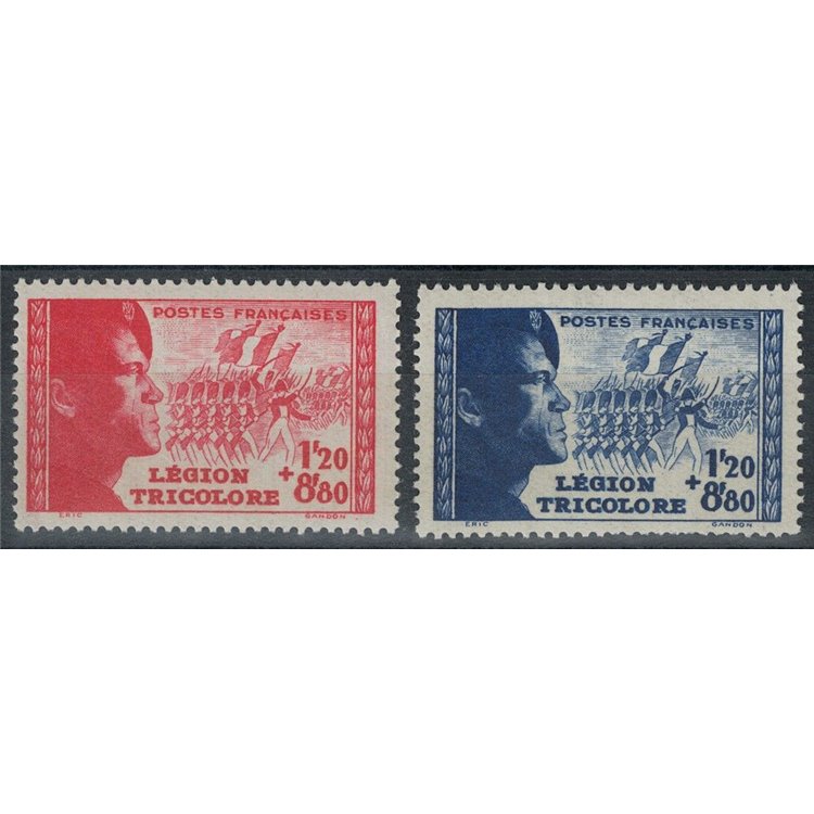 FRANCE 1942 Tricolour Legion 2v MNH**